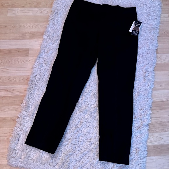 NWT Black pants, 28 inch inseam/waist measurement in photos, elastic band waist - Picture 1 of 5